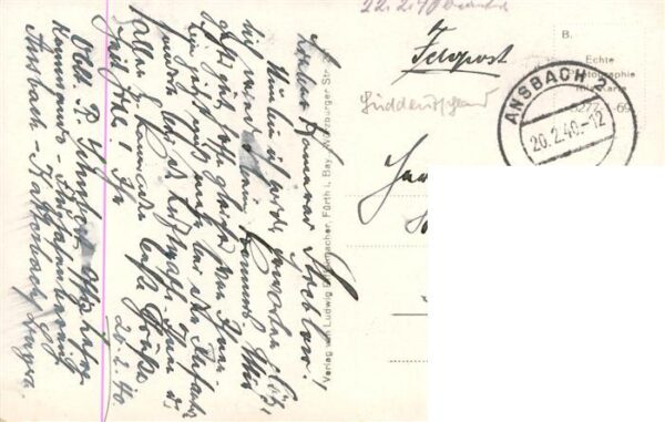 Ansbach Mittelfranken Blick zur Gumbertus und Johanniskirche Feldpost – Bild 2