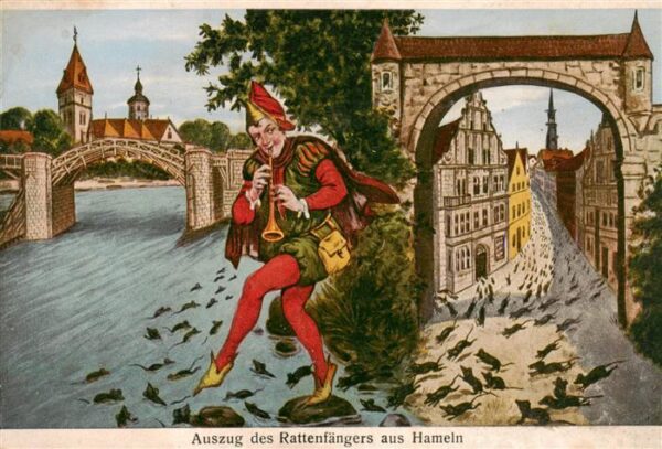 Hameln Weser Auszug des Rattenfaengers aus Hameln