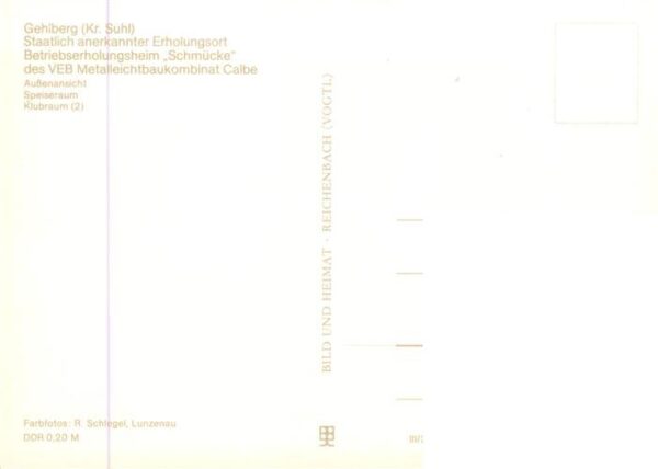 Gehlberg Betriebserholungsheim Schmuecke des VEB Metalleichtbaukombinat Calbe Sp – Bild 2