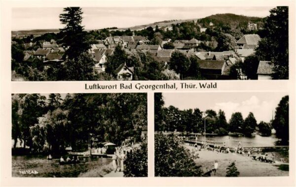Bad Georgenthal Gotha Panorama Schwanenteich Schwimmbad