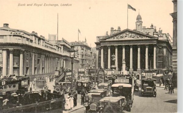 London  UK Bank and Royal Exchange