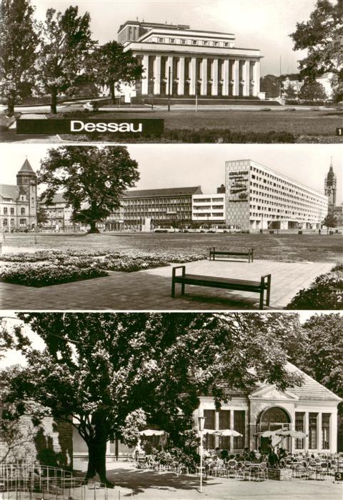 Dessau-Rosslau Landestheater Wilhelm Pieck Strasse Teehaeuschen im Stadtpark HO