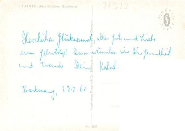 Backnang Altes Staedtchen Kuenstlerkarte – Bild 2