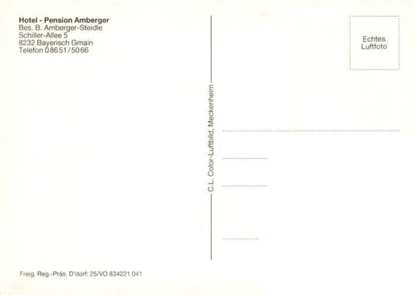 Bayerisch Gmain Hotel Pension Amberger Fliegeraufnahme – Bild 2
