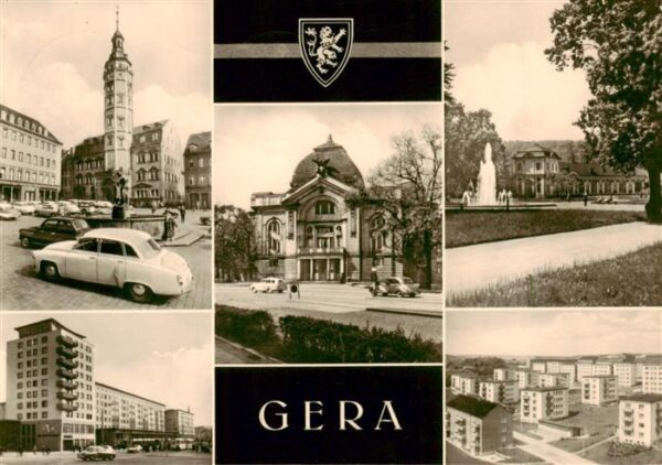 Gera Marktplatz und Rathaus Strasse der Republik Theater Park Opfer des Faschism