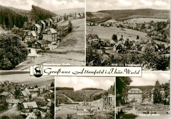 Altenfeld Thueringen Masserberger Strasse Blick vom Koenigswald Bergstrasse Schw