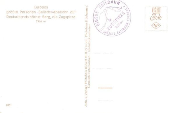 Seilbahn Cable-Car Telepherique Zugspitze Eibsee – Bild 2