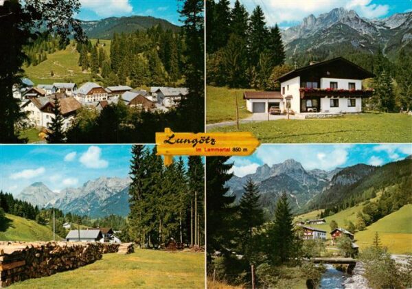 Lungoetz Annaberg Lammertal AT Panorama mit Koenigswand Pension Lammerhof mit Ri