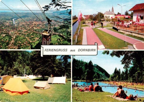 Dornbirn Vorarlberg AT Seilbahn Camping Minigolfanlage Schwimmbad