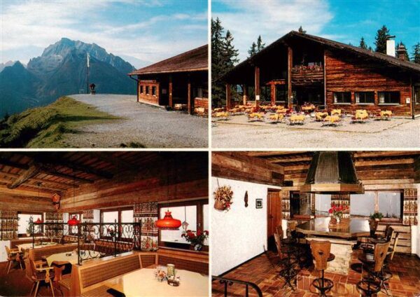 Ramsau  Berchtesgaden Berggaststaette Hirschkaser Gatraeume Terrasse