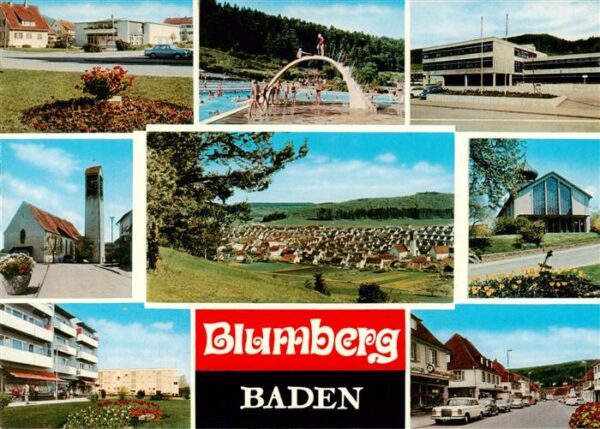 Blumberg  Baden Orts und Teilansichten Schwimmbad Halle Kirche Panorama