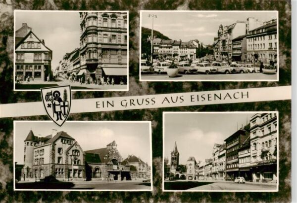 Eisenach Karlstrasse Markt Bahnhof Platz der DSF mit Nikolaitor und Nikolaikirch
