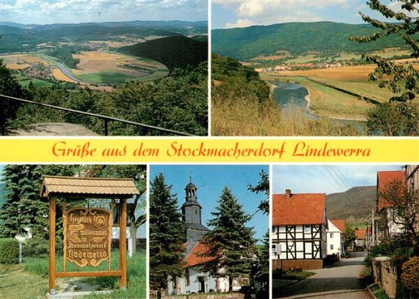 Lindewerra Panorama Tafel am Ortseingang Kirche Strasse