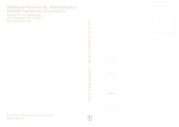 Hinterrod Waffenrod Teilansicht HO Gaststaette Park Cafe Blick auf Hinterrod – Bild 2