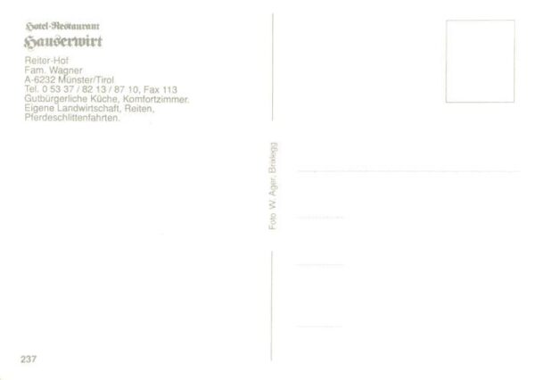 Muenster Tirol Hotel Restaurant Hauserwirt Pferdebus – Bild 2