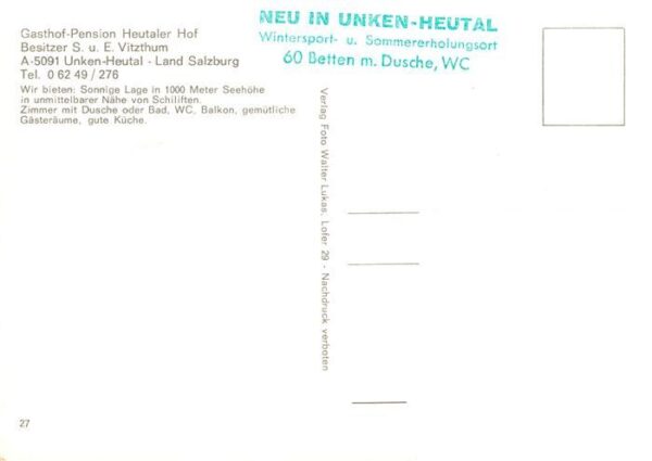 Heutal Unken Gasthof Pension Heutaler Hof – Bild 2