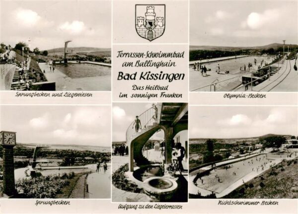Bad Kissingen Sprungbecken und Liegewiesen Olympia Becken Sprungbecken Aufgang z