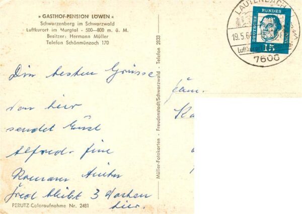 Schwarzenberg Murgtal Gasthof Pension Loewen – Bild 2