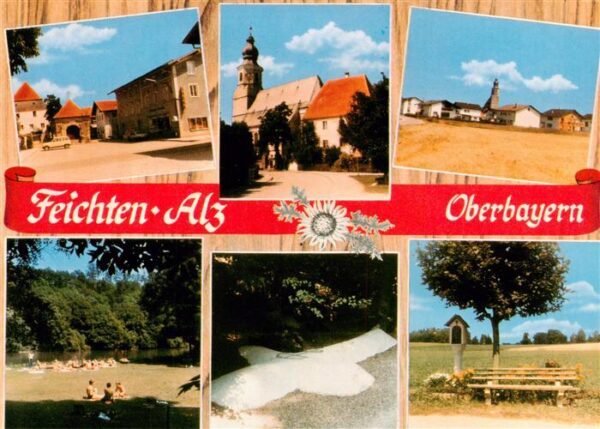 Feichten Alz im Rupertiwinkel Kirche Liegewiese Bildstock