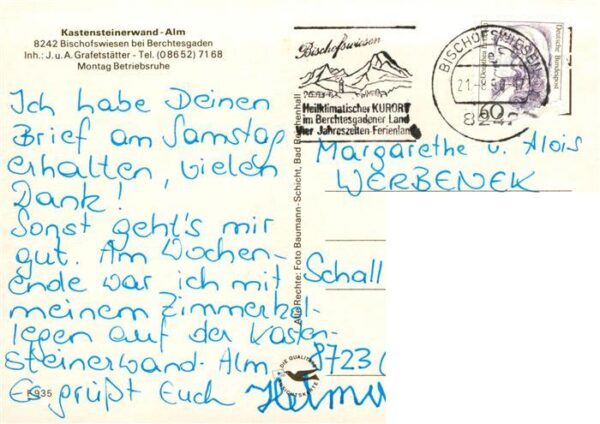 Bischofswiesen Berchtesgaden Kasteinerwand Alm Gastraum Terrasse – Bild 2