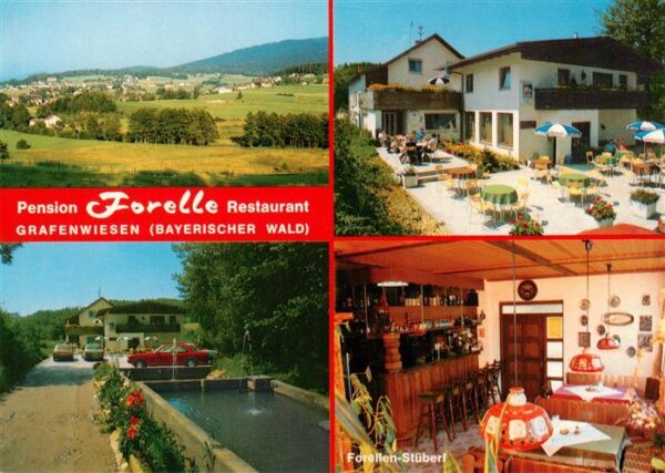 Grafenwiesen Panorama Pension Forelle Restaurant Forellen Stueberl Fischteich