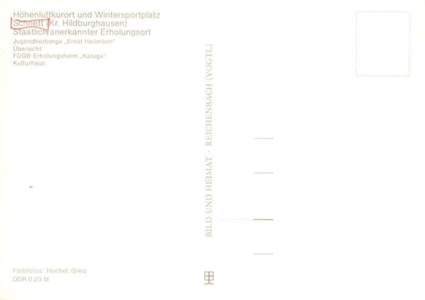Schnett Masserberg Thueringer Wald Jugendherberge Ernst Heilmann uebersicht FDGB – Bild 2
