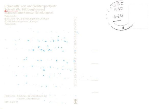 Schnett Masserberg Thueringer Wald Panorama FDGB Erholungsheim Kaluga Teilansich – Bild 2