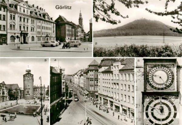 Goerlitz  Sachsen Leninplatz Landeskrone Marienplatz mit Dickem Turm Berliner St