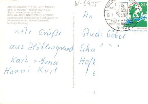 Oberhoellgrund Waldbrunn Gaststaette Zur Muehle Terrasse – Bild 2