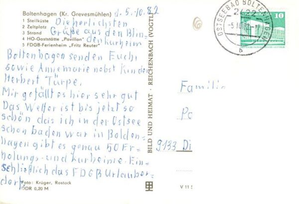 Boltenhagen Ostseebad Steilkueste Zeltplatz Strandpartien HOG Pavillon FDGB Feri – Bild 2