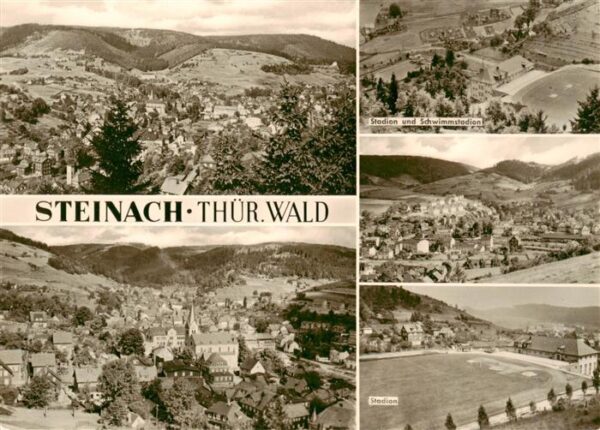 Steinach Thueringen Panorama Fliegeraufnahme Stadion und Schwimmstadion