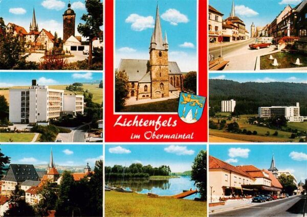 Lichtenfels Bayern Teilansichten Innenstadt Kirche Hochhaus Partie am Wasser