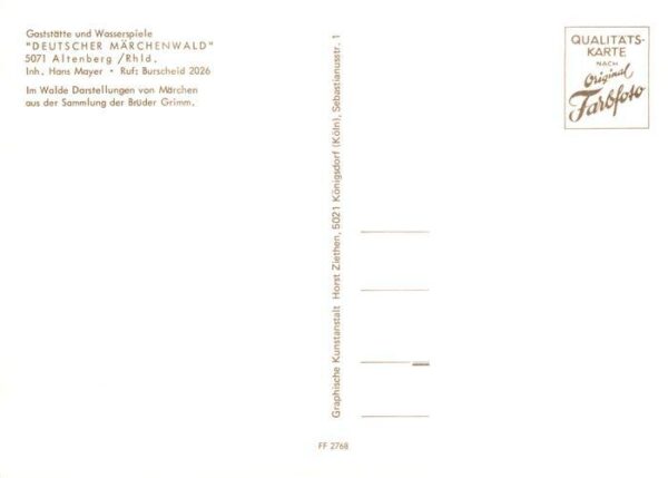 Altenberg Rheinland Gaststaette Deutscher Maerchenwald Restaurant Wasserspiele – Bild 2