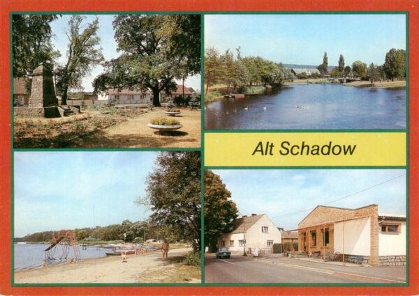 Alt-Schadow Maerkische Heide Dorfplatz Partie an der Spree Campingplatz Nordstra