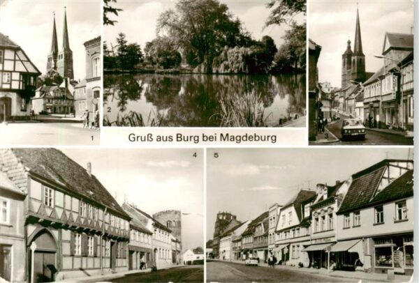 Burg Magdeburg Blick zur Kirche Park Berliner Strasse Platz der Weltjugend