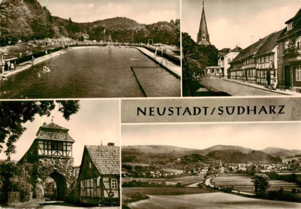 Neustadt Harz Freibag Ortszentrum Kirche Torbogen Panorama
