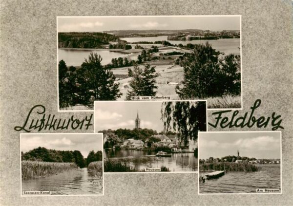 Feldberg Mecklenburg Blick vom Huettenberg Seerosen Kanal Hausseepartien