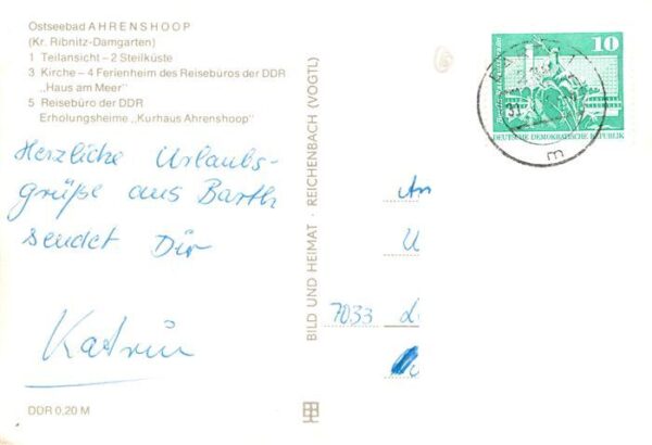 Ahrenshoop Ostseebad Teilansicht Steilkueste Kirche Ferienheim Haus am Meer Reis – Bild 2