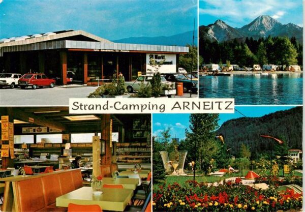 Arneitz Faakersee Kaernten AT Strand Camping SB Markt Gastraum Liegewiese