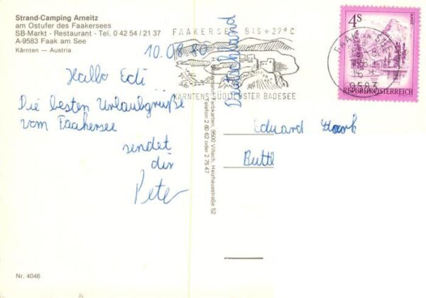 Arneitz Faakersee Kaernten AT Strand Camping SB Markt Gastraum Liegewiese – Bild 2