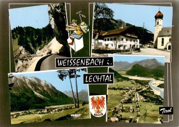 Weissenbach Lech Strassenpartie Panorama Fliegeraufnahme Gaichtpass Kiosk Kirche