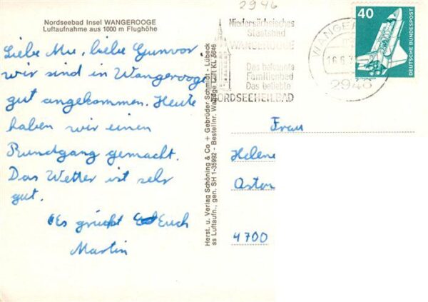 Wangerooge Wangeroog Nordseebad Luftaufnahme aus 1000 m Flughoehe – Bild 2