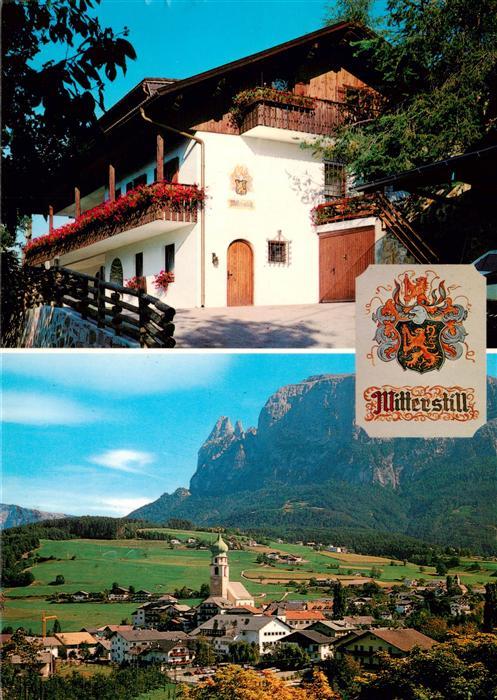 Voels Schlern Suedtirol IT Hotel Garni Mitterstill Ortsansicht mit Kirche