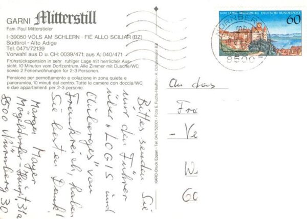 Voels Schlern Suedtirol IT Hotel Garni Mitterstill Ortsansicht mit Kirche – Bild 2