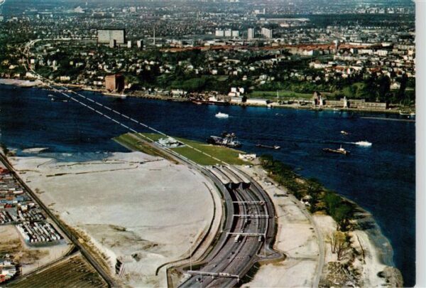 Hamburg Neuer Elbtunnel Fliegeraufnahme