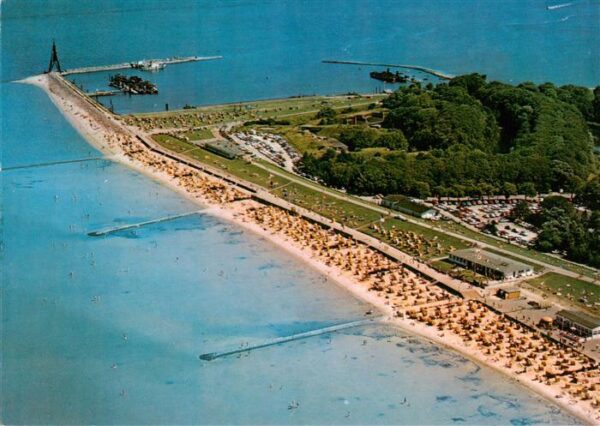 Doese Cuxhaven Strand und Kugelbake Fliegeraufnahme