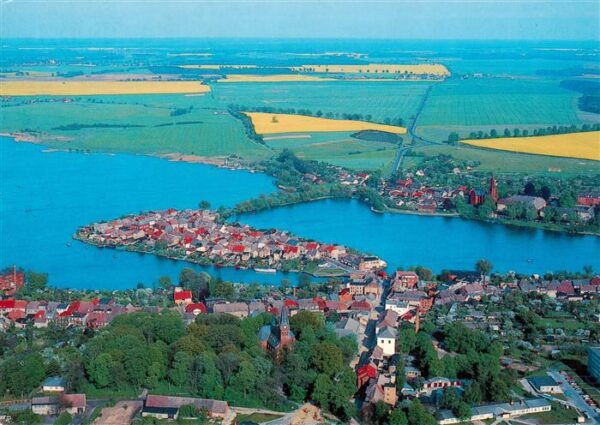 Malchow Altstadt Insel im Fleesensee Fliegeraufnahme