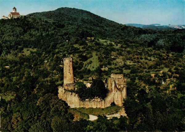 Weinheim Bergstrasse Burgruine Windeck Fliegeraufnahme