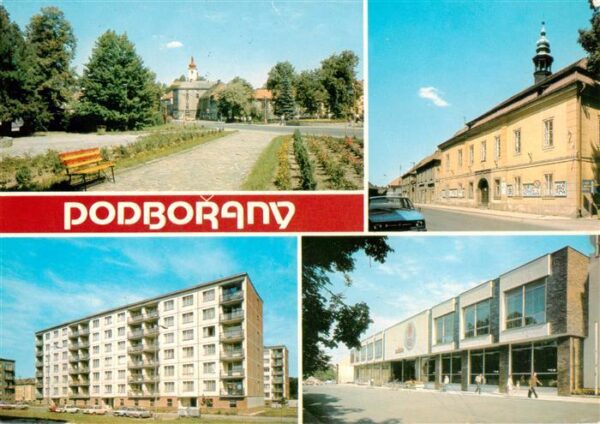 Podborany CZ okr Louny Namesti MeNV Nova vystavba Obchodni dum Rubin