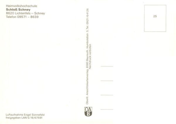 Lichtenfels Bayern Heimvolkshochschule Schloss Schney Fliegeraufnahme – Bild 2